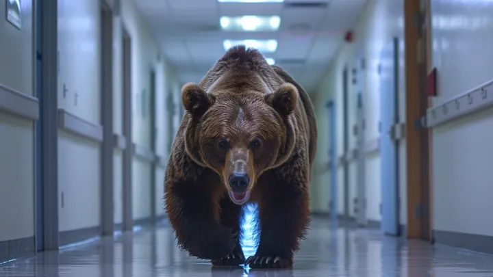 Urso invade hospital - enfermeira fica em lágrimas com o que ele carrega na boca