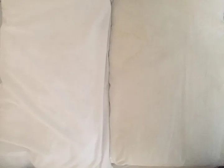 obtener almohadas realmente blancas