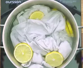 Boil a white shirt in a pot with lemon slices and you might end up with this amazing result