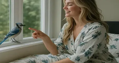 鳥が女性の窓辺から離れようとしない-数日後、その理由が判明