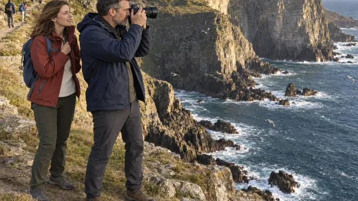 Een gezin maakt een vakantiefoto — ze krijgen kippenvel als ze deze foto bekijken!