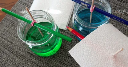 Ze legt een satéprikker in een pot gekleurd water... Wat er na een week gebeurt is ongelofelijk!