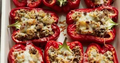 Ein Augenschmaus, der genau so lecker schmeckt: gefüllte Paprika mit Hackfleisch!