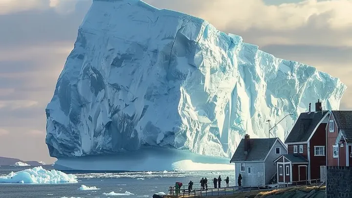 Iceberg Drifts Dangerously Close to Village - Locals Turn Pale When They See What’s on It