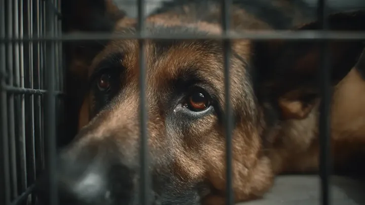 Moeder liet haar baby een paar seconden alleen met een Duitse herder - wat ze daarna zag beangstigde haar!