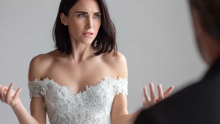 Sua mãe usou um vestido de noiva em seu casamento - a reação do noivo a deixou atônita
