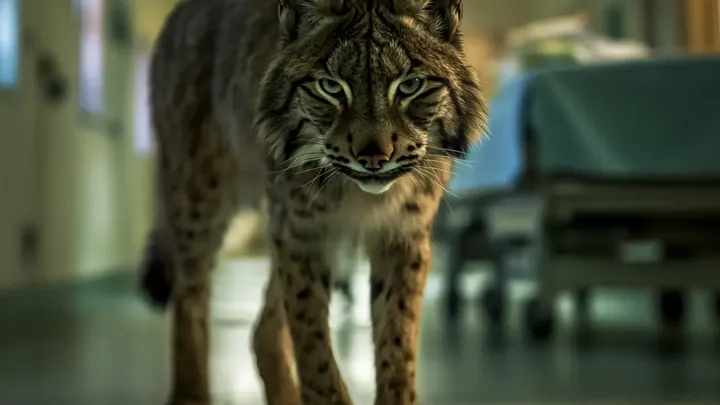 Bobcat εισβάλλει στο νοσοκομείο - Νοσοκόμα δακρύζει από αυτό που κουβαλάει στο στόμα του
