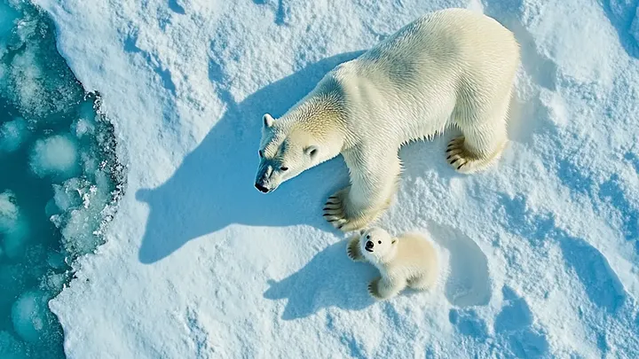Urso polar tenta chamar a atenção de um navio de pesca. Quando a tripulação percebe o motivo, eles baixam um navio de resgate