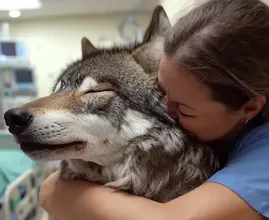Lobo invade hospital - enfermeira fica em lágrimas com o que ele carrega na boc