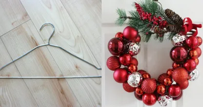 Deze fantastische kerstkrans maak je met niets meer dan een kledinghanger, dit kan iedereen!