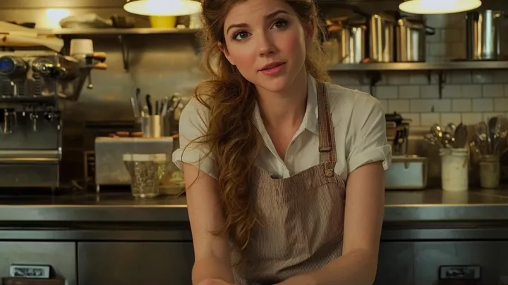 Anspruchsvolle Dame in einem Restaurant bekommt ihr Karma auf dem Silbertablett serviert