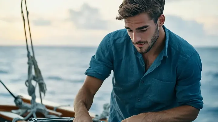 Homem fotografa sua esposa grávida a bordo de um iate - então ele vê algo irreal ao fundo.