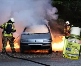 Les sapeurs-pompiers informent : ‘Ne conservez pas de gel désinfectant dans votre voiture lorsqu’il fait très chaud’