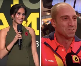 Rolstoelbasketballer Jelle van der Steen steelt kusje van Meghan Markle