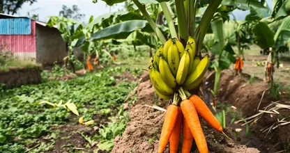 Het onmogelijke oogsten: Wortels en bananen uit een plant!