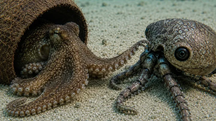 Scientists Place This Robot Octopus Beside A Coconut Octopus — Then Something Bizarre Happened...