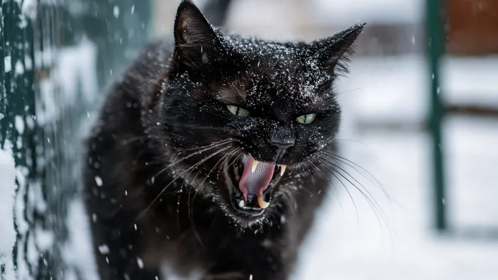 Un uomo trova un gatto sull'orlo del congelamento, ma quello che nascondeva sotto la pancia è incredibile!