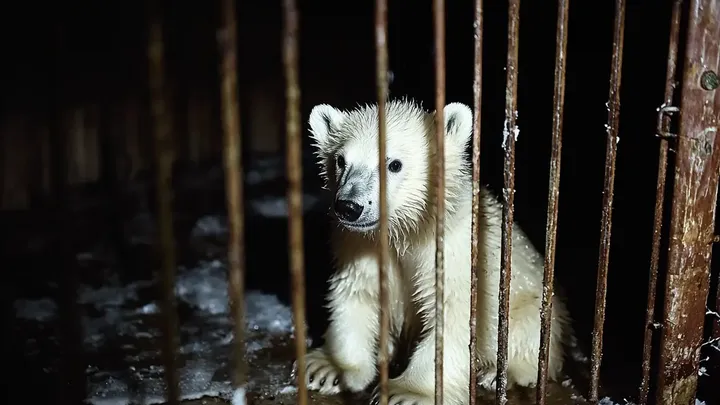 Er dachte, er sei allein auf dem Eis - bis ein riesiger Eisbär auftauchte