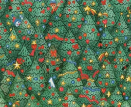 Das schafft beinahe niemand: entdeckst du den versteckten Vogel zwischen den Weihnachtsbäumen?