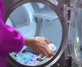 Wow: Try adding a ball of aluminium foil to your dryer when doing laundry! This is amazing!