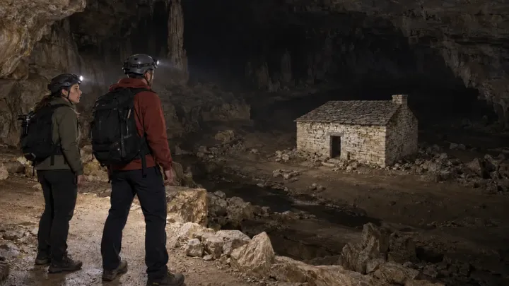 Höhlenforscher entdecken tief im Inneren einer Höhle ein Haus – dann hören sie etwas darin