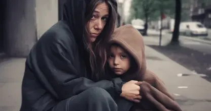 Mother with baby turns to begging to survive, then her secret is discovered.