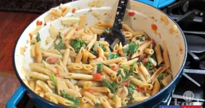 Schmackhafte Boursinpasta schon innerhalb von 20 Minuten fertig.