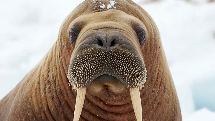 Pensaba que estaba solo en el hielo hasta que apareció una morsa gigante