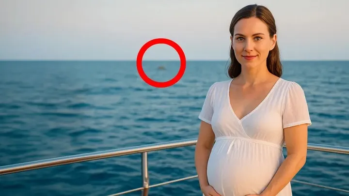 Homem fotografa sua esposa grávida a bordo de um iate - então ele vê algo irreal ao fundo.