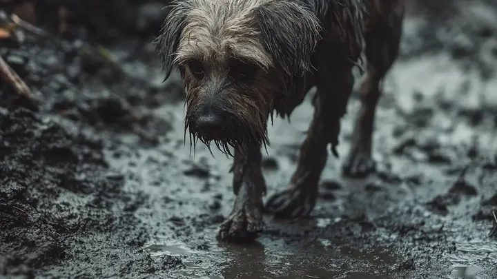 Hund steckt in Schlammpfütze fest. Retter ist fassungslos, als er sieht, was sich unter dem Hund versteckt