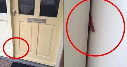 De politie waarschuwt voor stukjes karton tussen de voordeur! Heb jij er één? Bel dan onmiddellijk de politie!