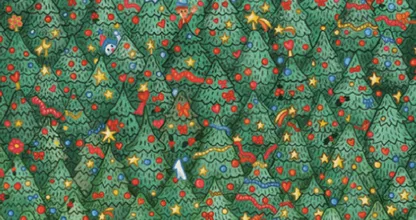 Das schafft beinahe niemand: entdeckst du den versteckten Vogel zwischen den Weihnachtsbäumen?