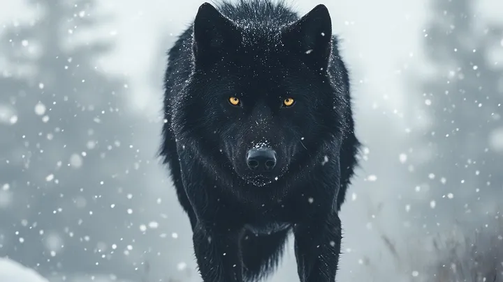 Verzweifelter Mann verirrt sich während eines Schneesturms - dann bemerkt er Augen, die ihn beobachten