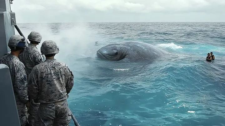 Gefundenes Filmmaterial: Marine begegnet riesiger Kreatur unter Wasser
