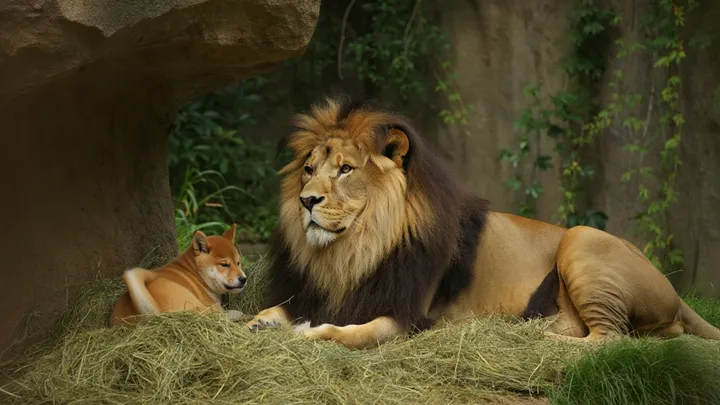 Un cachorro se cuela en el recinto de los leones: ¡lo que graban los cuidadores del zoo es increíble!