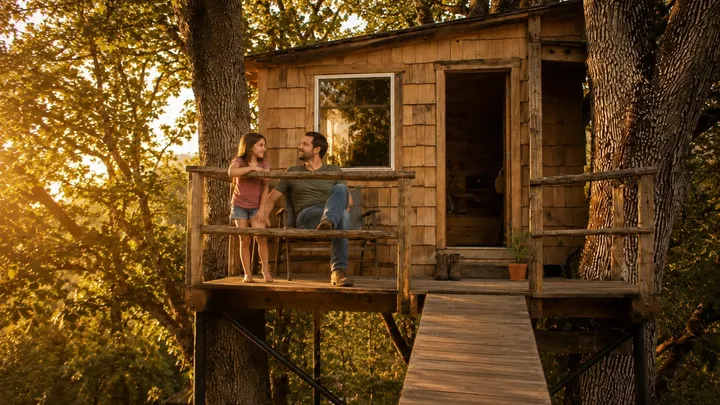 Un papà single non poteva permettersi un appartamento più grande: così ha costruito per sua figlia questa casa tra gli alberi!