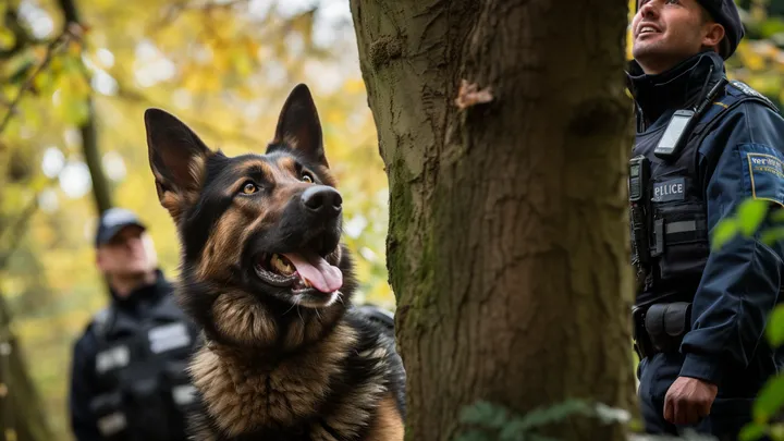Ein ehemaliger Polizeihund macht mit Hilfe seines Besitzers eine faszinierende Entdeckung
