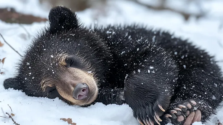 Un uomo trova un cucciolo d'orso sull'orlo del congelamento, ma quello che nascondeva sotto la pancia è incredibile!