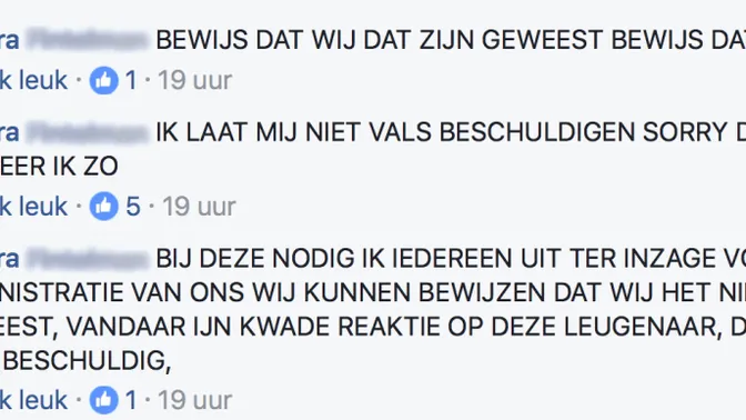 Dit beschuldigde taxibedrijf gaat totaal los tegen klant op Facebook! "Dat zijn wij niet geweest, leugens, I kill you!"
