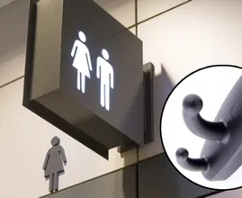 Do you see these hooks in a public bathroom? You'd better get out straight away