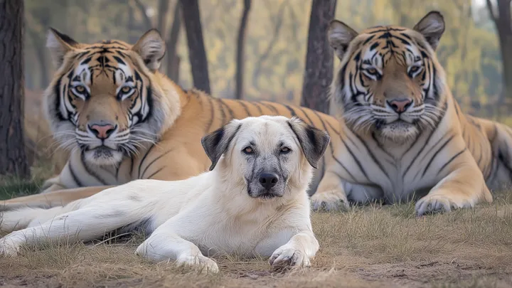 Hond voedt 3 tijgerwelpen op - jaren later barst dierenverzorger in tranen uit als tijger onverwachts doet