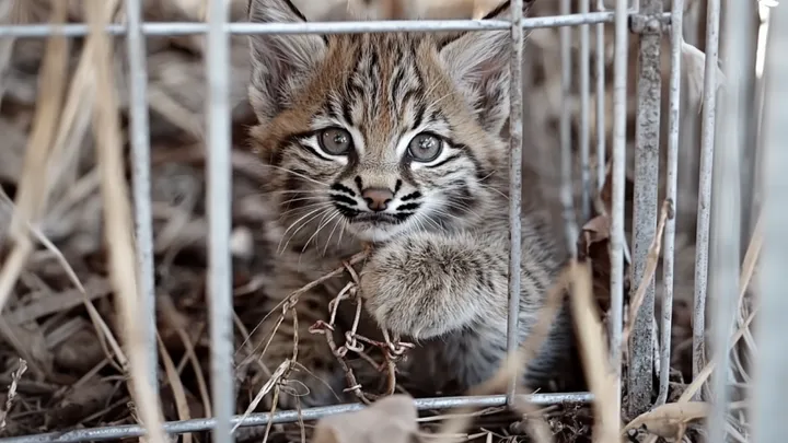 Dziki Bobcat zbliża się do kobiety, a ona postanawia za nim podążyć