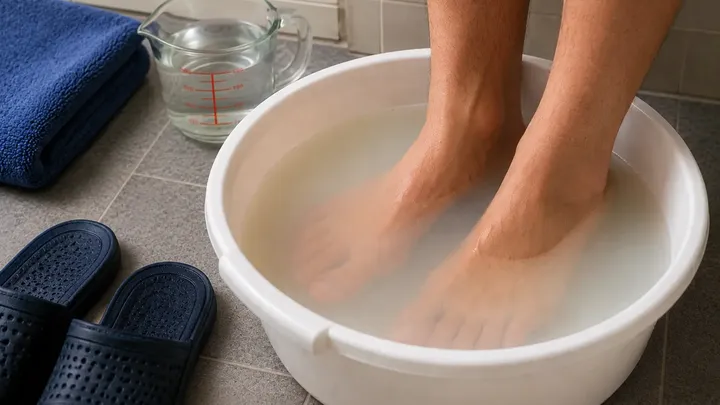 Esto es lo que ocurre cuando se remojan los pies en vinagre y por qué tanta gente lo está probando