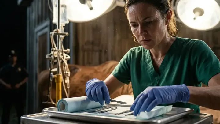 La polizia fa irruzione in un'azienda agricola locale dopo che un veterinario ha fatto una scoperta raccapricciante all'interno di una cavalla gravida