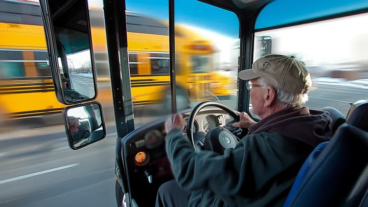 Een jongen ruikt iets vreemds in de schoolbus, kijkt één keer naar de chauffeur en belt 911