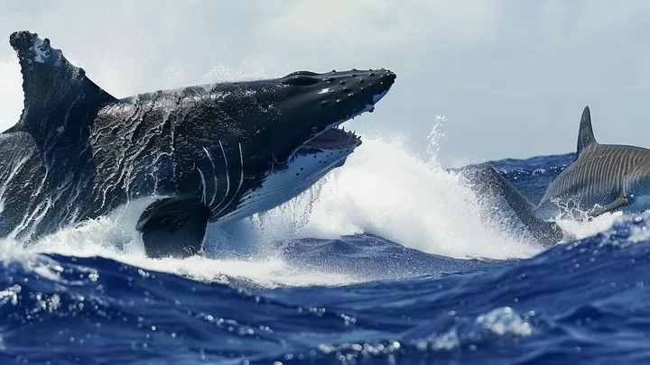 巨大クジラがダイバーを放っておかない - その時、彼女は恐るべき理由に気づく