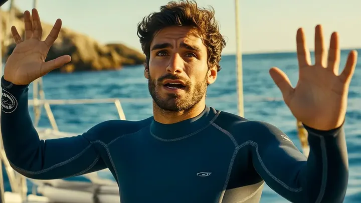 Homem fotografa sua esposa grávida a bordo de um iate - então ele vê algo irreal ao fundo.