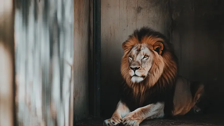 Un león se niega a moverse durante días: un veterinario no podía creerlo cuando descubrió el motivo