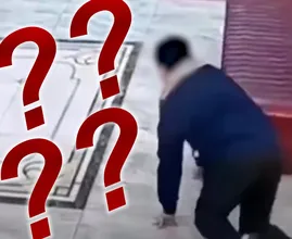You won't believe why this man was crawling on the floor