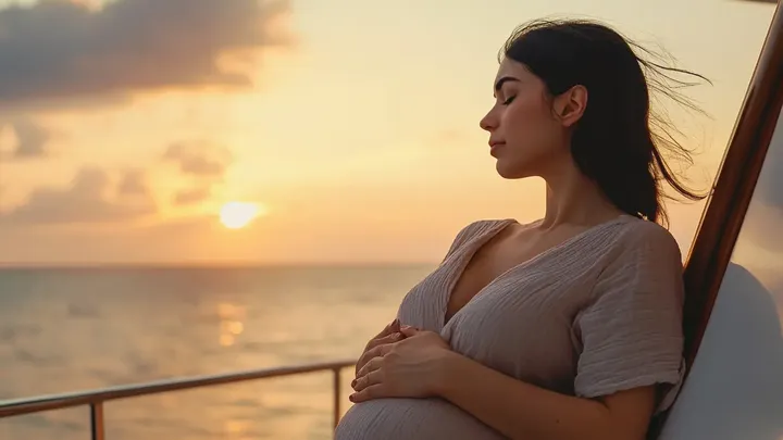 Homem fotografa sua esposa grávida a bordo de um iate - então ele vê algo irreal ao fundo.